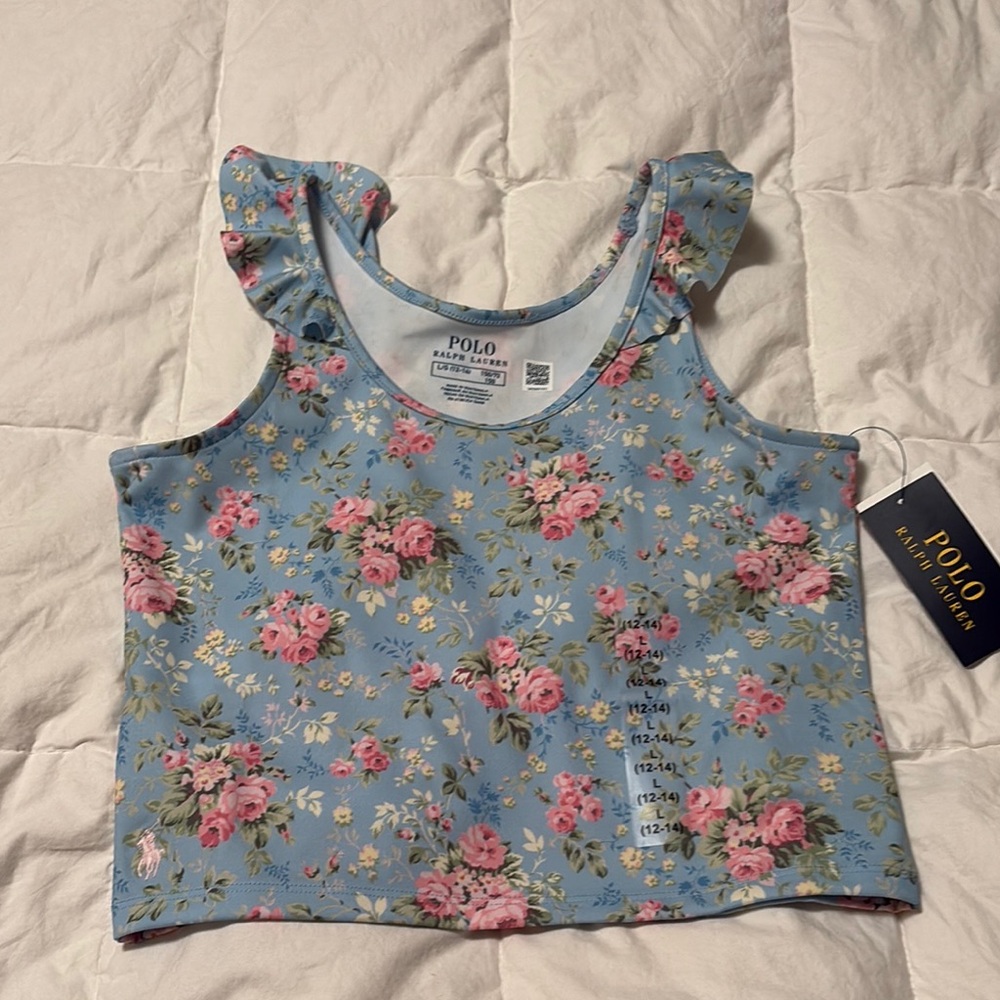 Floral Blue swim suit Tank Top by Polo Ralph Lauren